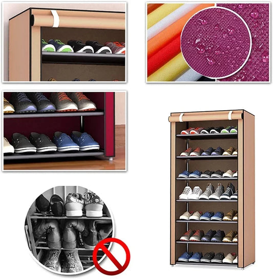 Multilayer Shoe Rack Organizer Nonwoven Fabric Hallway
