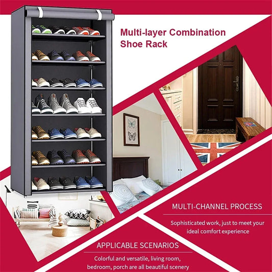 Multilayer Shoe Rack Organizer Nonwoven Fabric Hallway